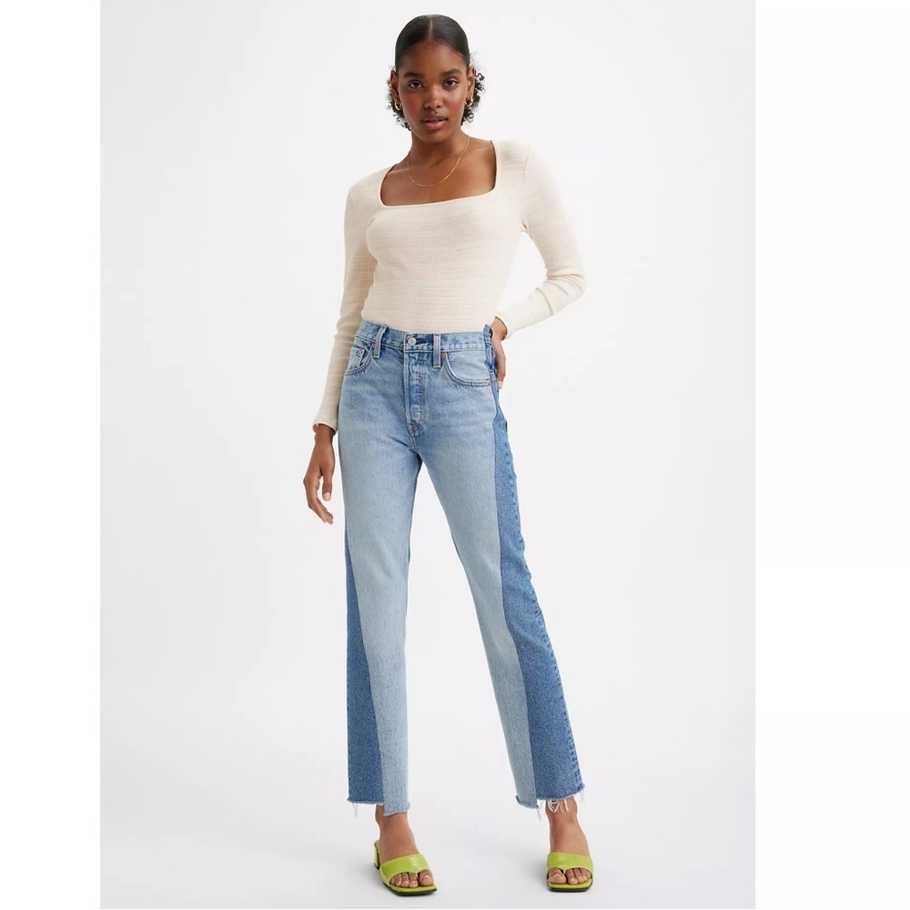 Levi 501 Spliced Jeans Size 27 Indigo Blue